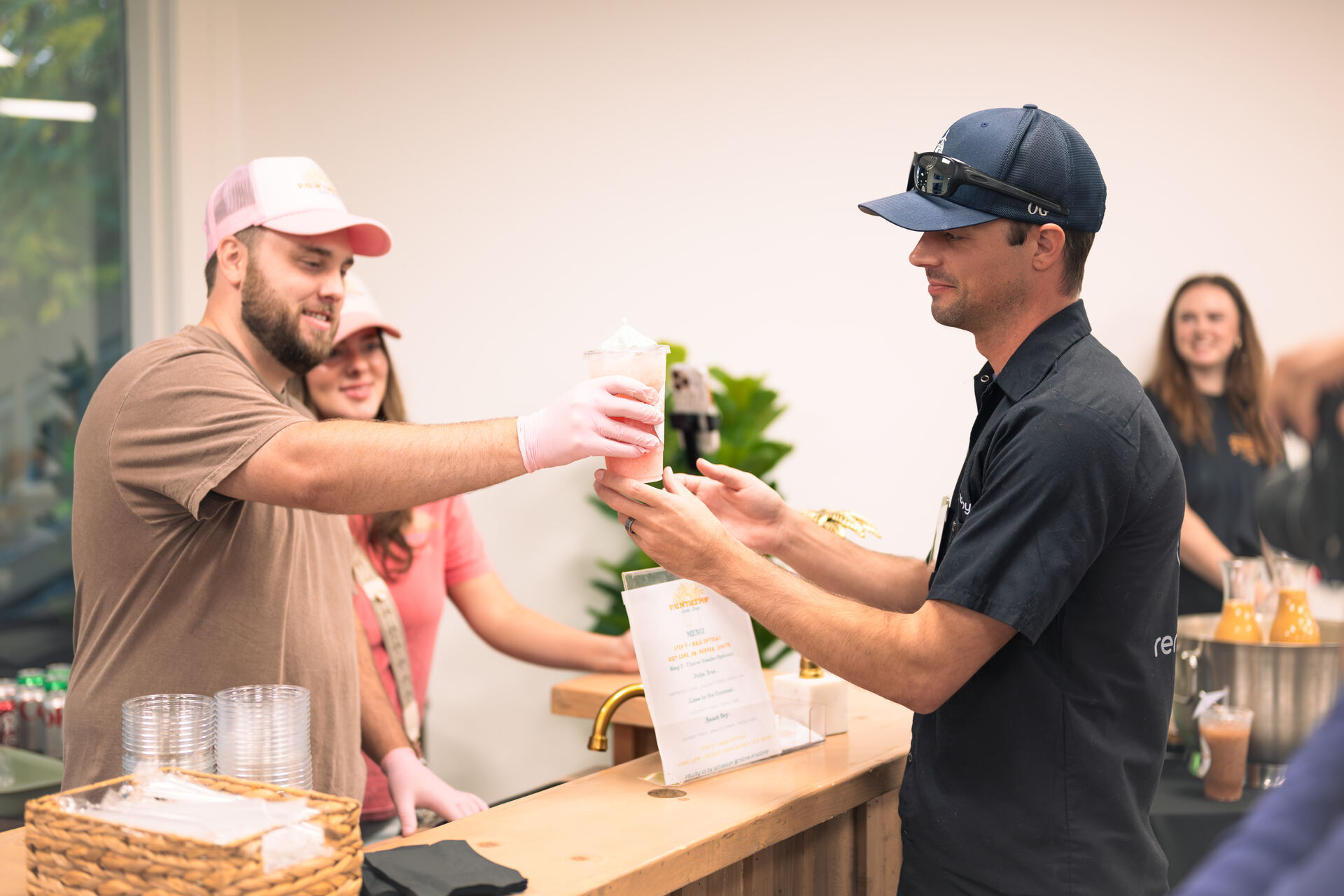 Vendor serving specialty drinks at an event at Granite City Workspaces in Folsom